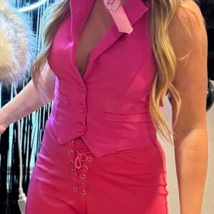 Pink Vest Barbie Costume